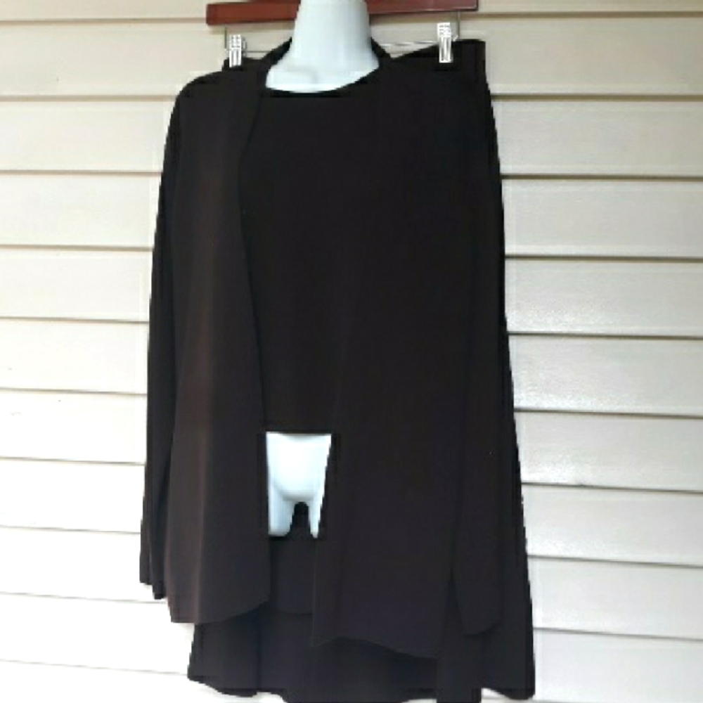 Eileen Fisher chocolate brown skirt set